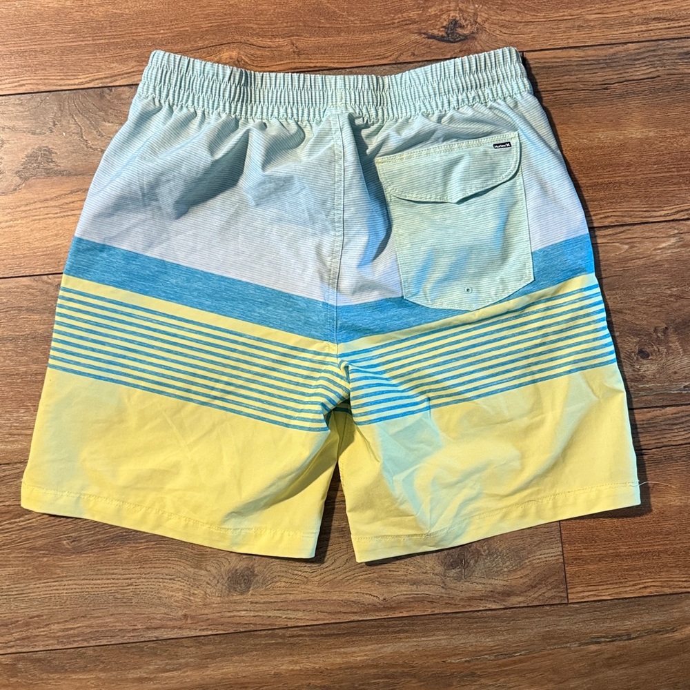 Hurley Men's Aqua and Lemon Board Shorts - Picture 2 of 4